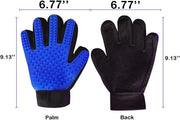 1-2 Pair Pet Dog Cat De-Shedding Brush Grooming Glove Massage Hair Fur Removal Detangle (1 Pair, Blue)