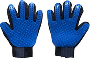 1-2 Pair Pet Dog Cat De-Shedding Brush Grooming Glove Massage Hair Fur Removal Detangle (1 Pair, Blue)