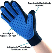 1-2 Pair Pet Dog Cat De-Shedding Brush Grooming Glove Massage Hair Fur Removal Detangle (1 Pair, Blue)