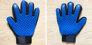 1-2 Pair Pet Dog Cat De-Shedding Brush Grooming Glove Massage Hair Fur Removal Detangle (1 Pair, Blue)
